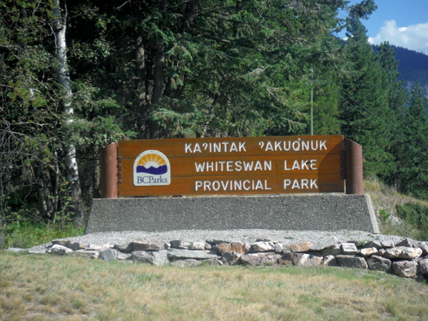 sign: Whiteswam Lake Provincial Park