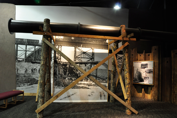 Construction photo of Fort Peck Dam