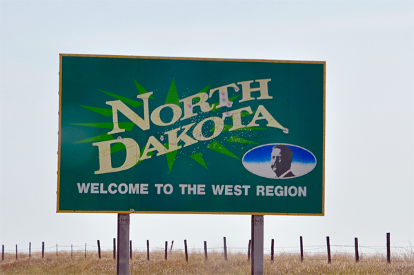 Welcome to North Dakota sign