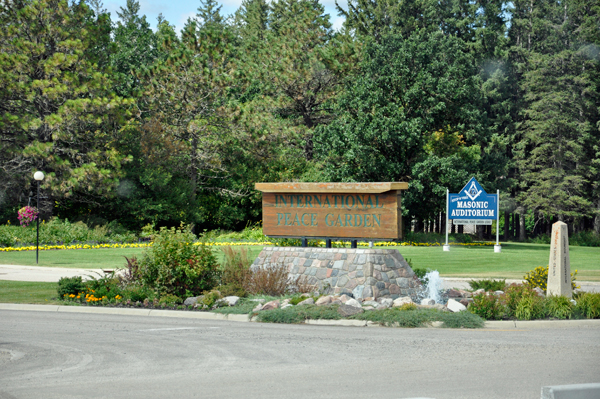 sign: International Peace Garden