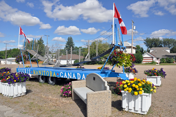 a float replica of the bridge