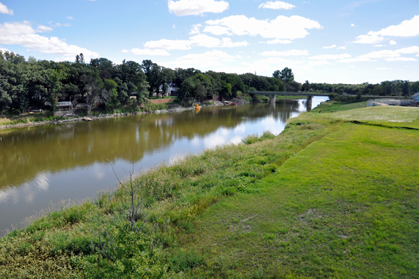 view of the river from the bridge