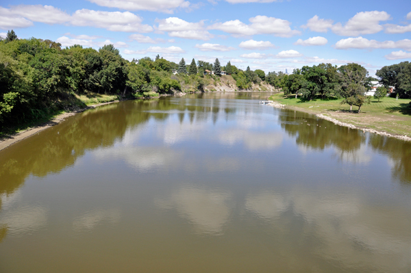 view of the river from the bridge