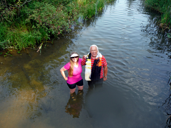 the two RV Gypsies in the Mississippi River