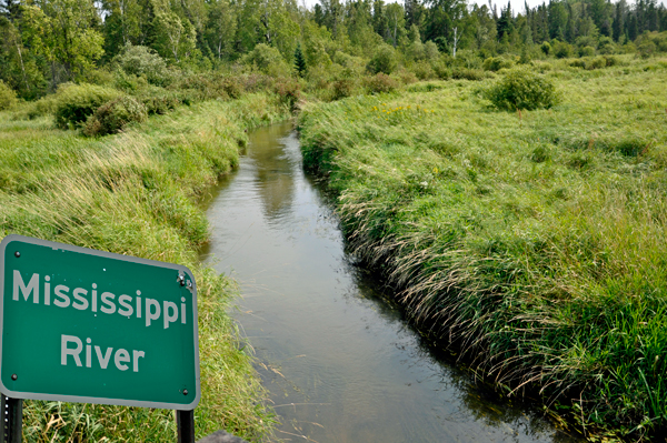 a very narrow Mississippi River
