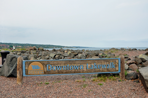 Downtown Lakewalk sign