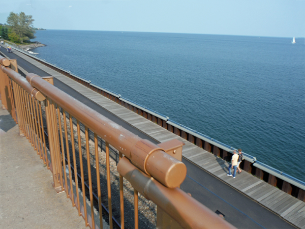 Looking over the railing