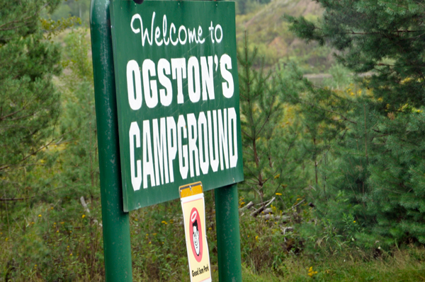 Ogstons RV Park entry sign 