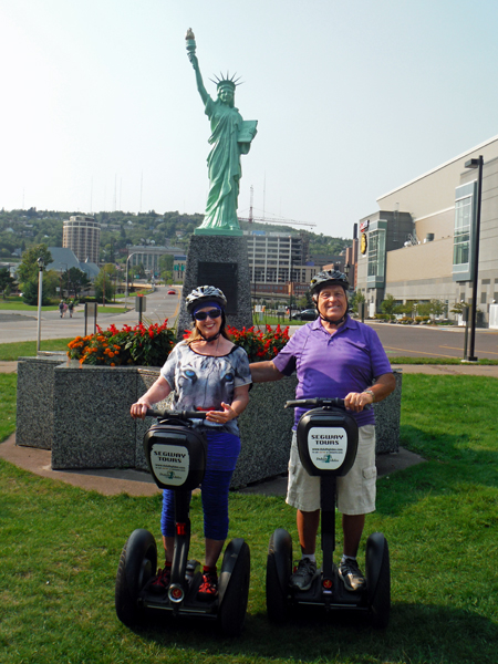 a miniature Statue of Liberty in Duluth