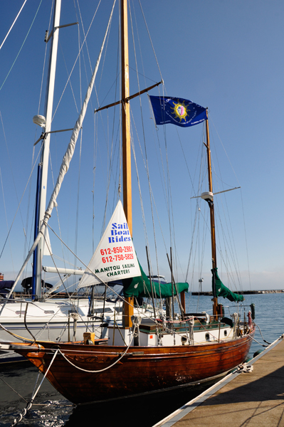 A really cool wooden sailboat