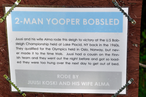 2-man Yooper Bobsled sign