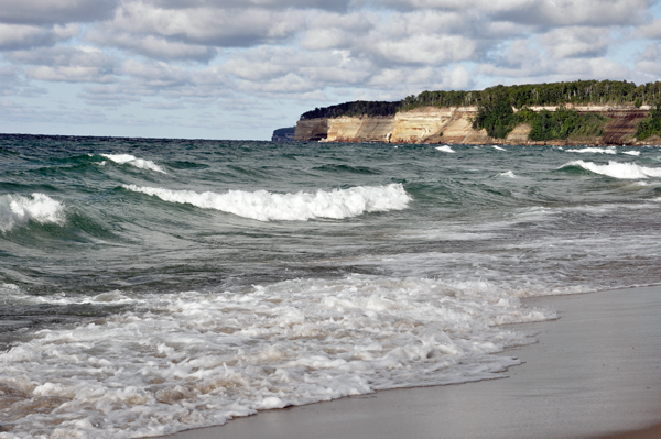 big waves in Lake Superior at Pictured Rocks