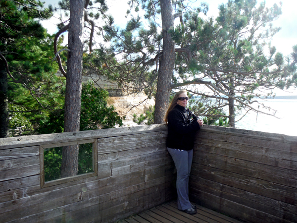 Karen Duquette at Miners Castle overlook