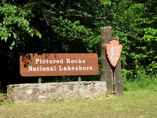 Pictured Rocks National Lakeshore sign