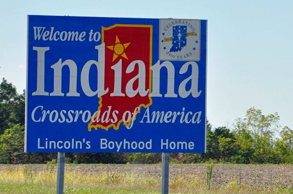 Welcome to Indiana sign