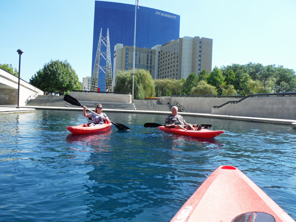 the two RV Gypsies in their kayak