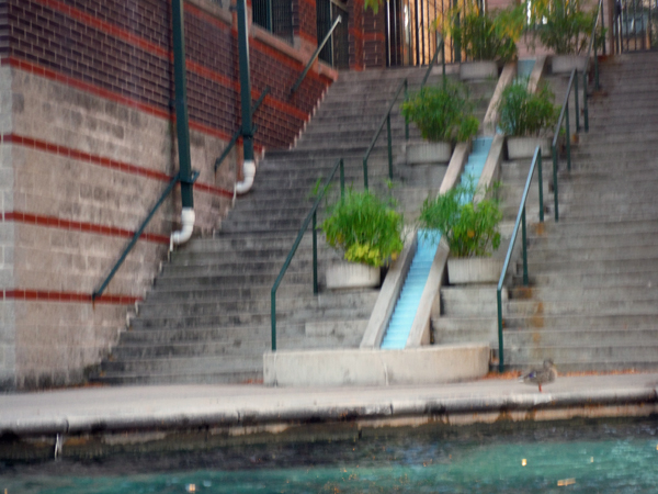 running water on apartment stairs