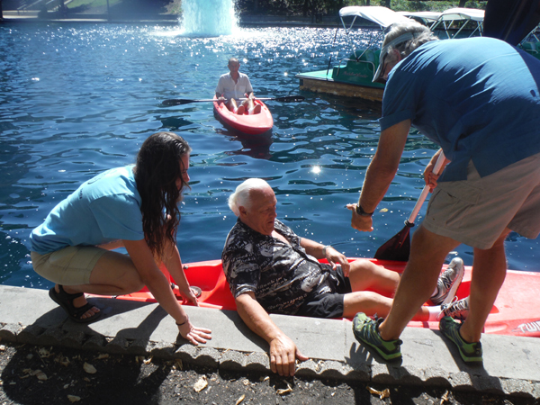 Lee Duquette exiting the kayak