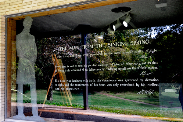 wonderful window dressing of Lincoln at the visitor center