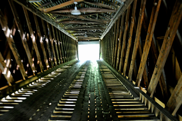 lattice-style timber trusses