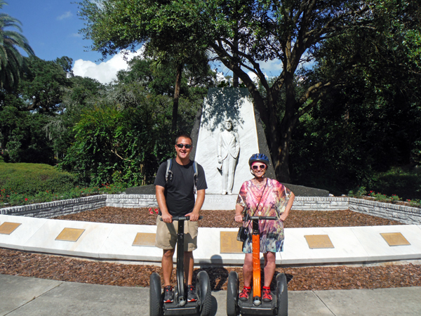 Karen Duquette at the John Fitzgerald Kennedy monument. 