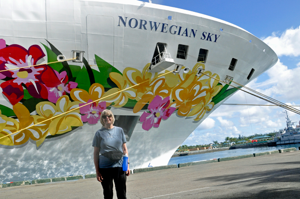 Monica Ekedahl  by the Norwegian Sky cruise ship