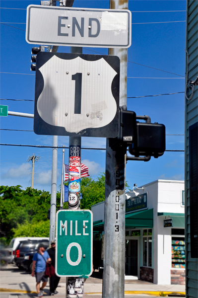 End US 1 sign - mile 0