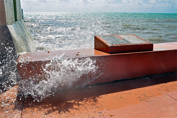 waves crashing through the wall