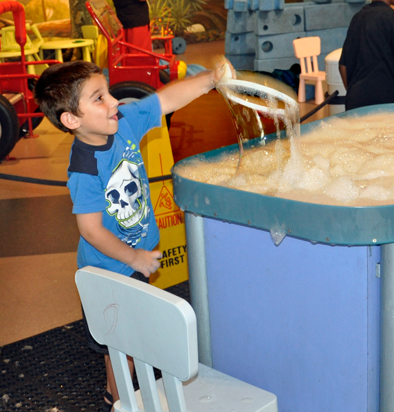 Anthony making bubbles