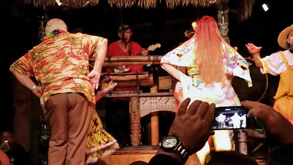 The two RV Gypsies dancing on stage during the Mai-Kai show