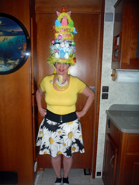 Karen Duquette in her Easter bonnet 2016