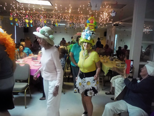 Karen Duquette in the Easter Bonnet Parade