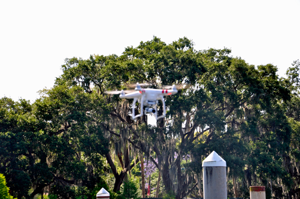 a drone in the sky