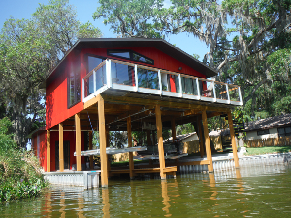 a cool house on the water