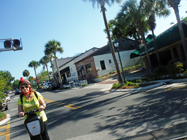 Karen Duquette on a Segway