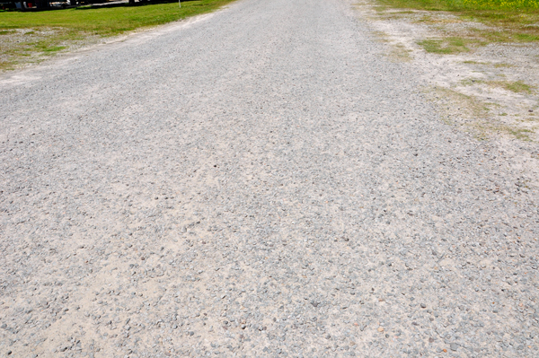 The roads were loose gravel / dirt.