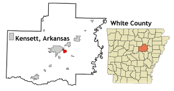 Arkansas map showing location of Kensett