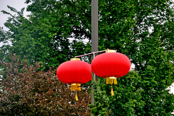 lightpoles outside The New Shanghai Theatre