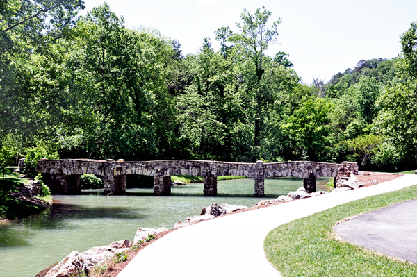 walkway and bridge in the parking lot