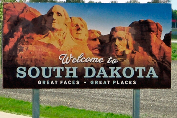 Welcome to South Dakota sign