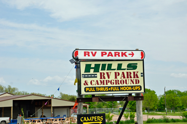 Hills RV Park sign