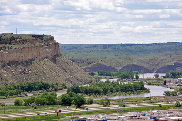 the highway below Rimrock Bluffs