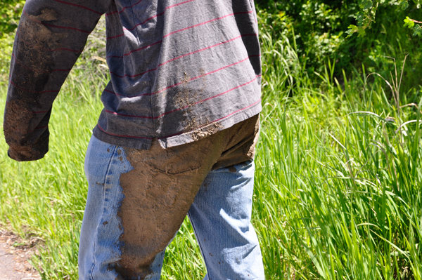 a muddy butt