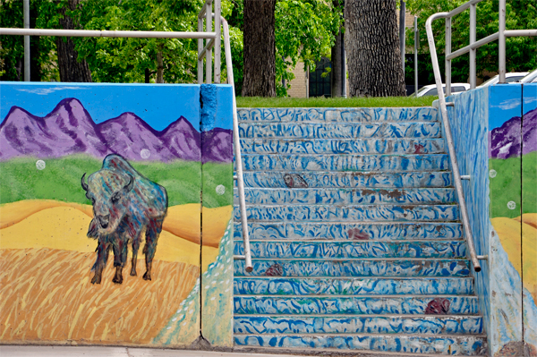 painted bridge and stairs