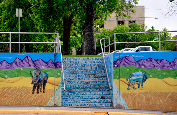 painted bridge and stairs