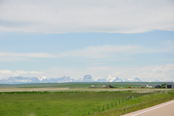 approaching mountains in Alberta