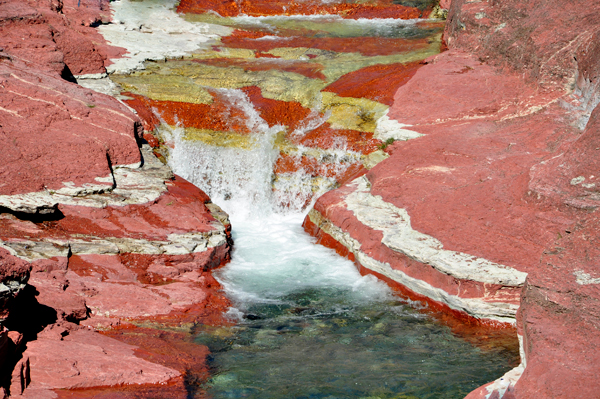 small waterfall at Red Rock Canyon