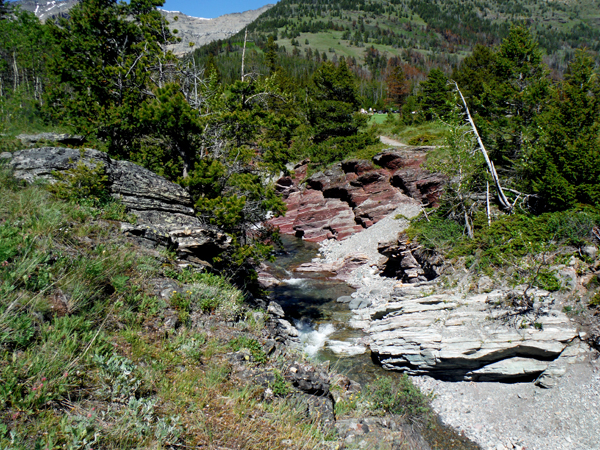 The hike along the ridge to get to Blakiston Waterfall.
