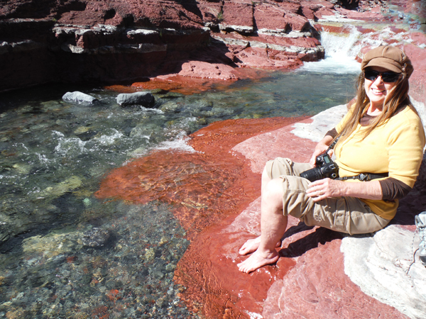 a barefoot Karen Duquette