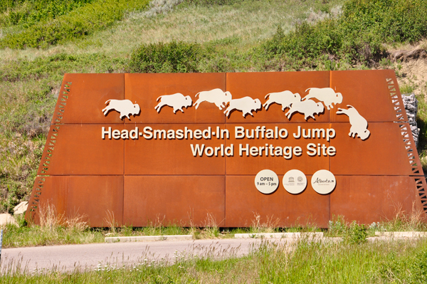 Head-Smashed-in Buffalo Jump sign